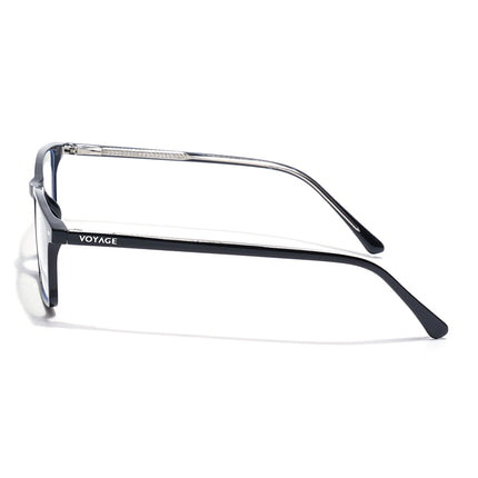 Voyage Black Rectangle Eyeglasses for Men & Women (6229FMG8631)
