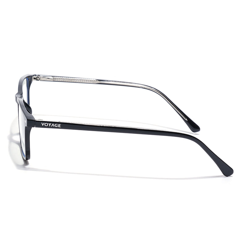 Voyage Black Rectangle Eyeglasses for Men & Women (6229FMG8631)