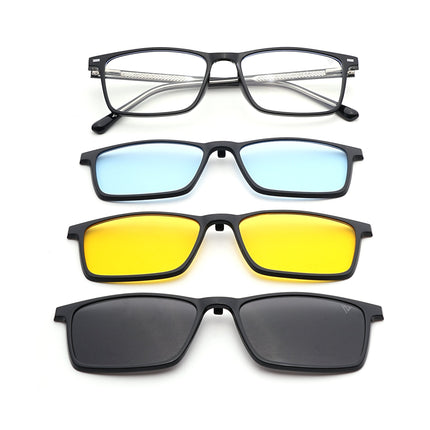 Voyage Black Rectangle Eyeglasses for Men & Women (6229FMG8631)