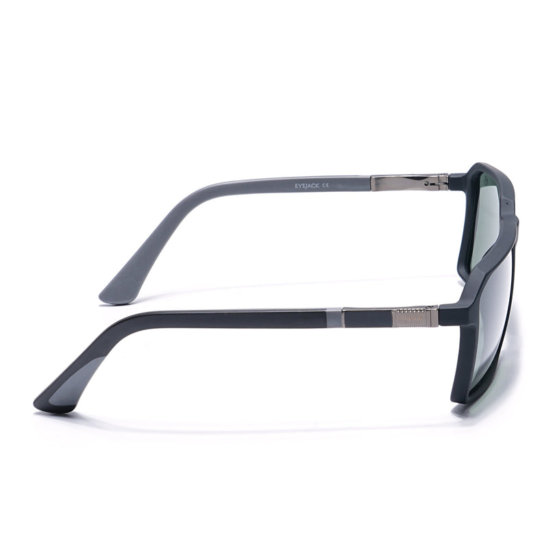 Eyejack Black Square Polarized Sunglasses for Men & Women (6229PCL1122)