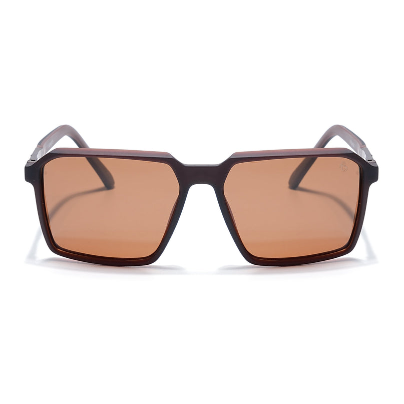 Eyejack Brown Square Polarized Sunglasses for Men & Women (6229PCL1124)