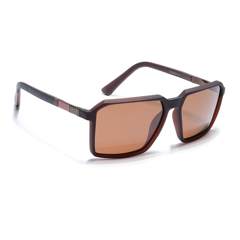 Eyejack Brown Square Polarized Sunglasses for Men & Women (6229PCL1124)