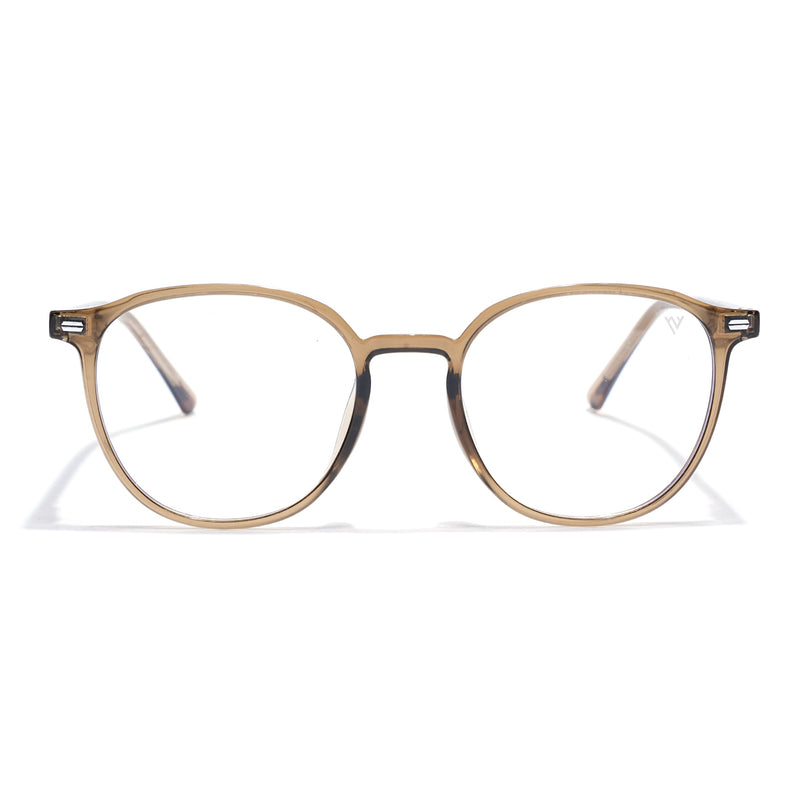 Voyage Brown Round Eyeglasses for Men & Women (6230FMG8620)