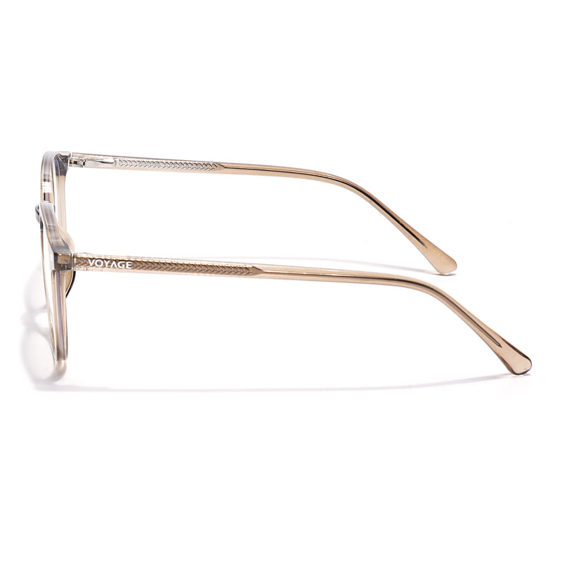 Voyage Brown Round Eyeglasses for Men & Women (6230FMG8620)