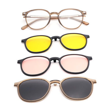 Voyage Brown Round Eyeglasses for Men & Women (6230FMG8620)