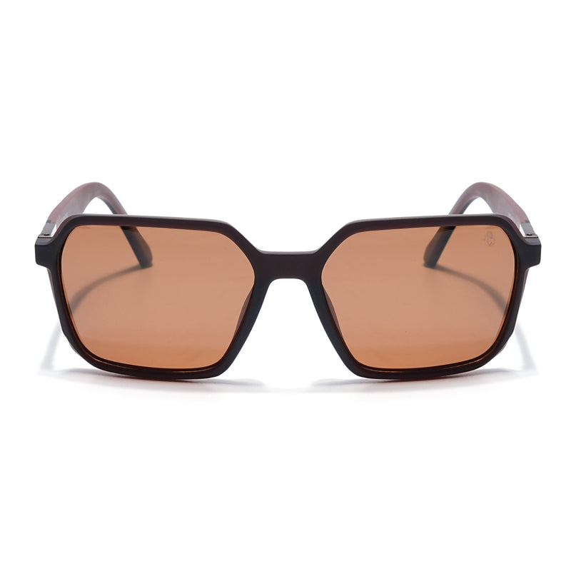 Eyejack Brown Square Polarized Sunglasses for Men & Women (6231PCL1128)