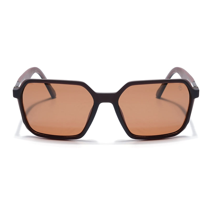 Eyejack Brown Square Polarized Sunglasses for Men & Women (6231PCL1128)
