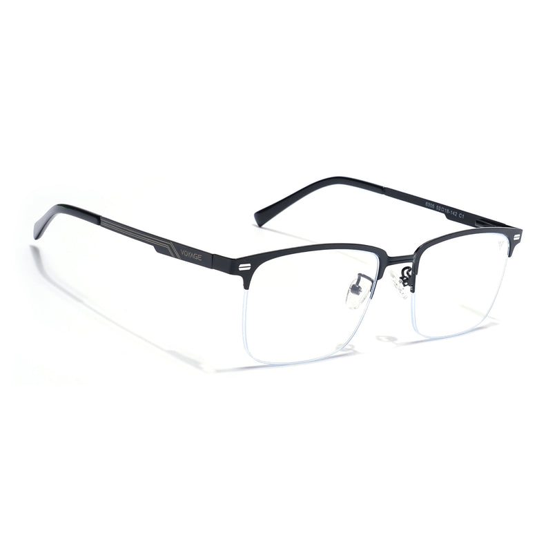 Voyage Black Half Rim Eyeglasses for Men & Women (6305FMG8564)