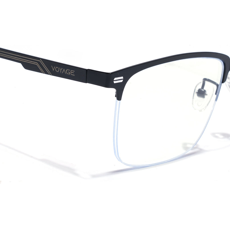 Voyage Black Half Rim Eyeglasses for Men & Women (6305FMG8564)