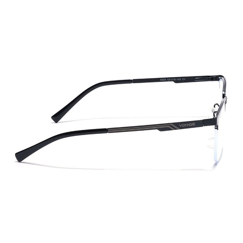 Voyage Black Half Rim Eyeglasses for Men & Women (6305FMG8564)