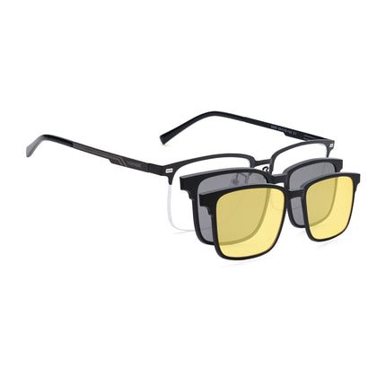 Voyage Black Half Rim Eyeglasses for Men & Women (6305FMG8564)