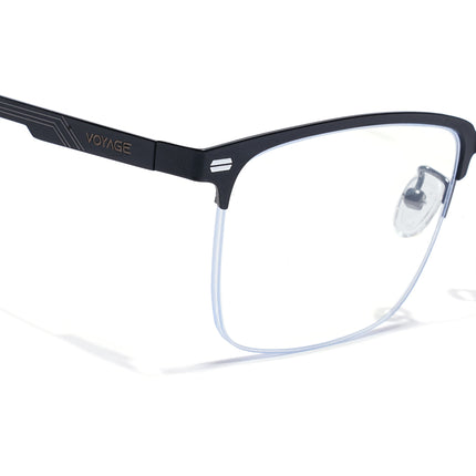 Voyage Gun Metal & Black Half Rim Eyeglasses for Men & Women (6305FMG8565)