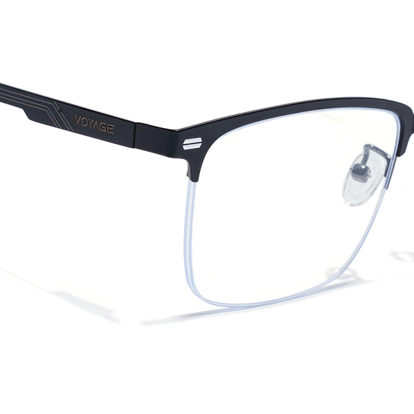 Voyage Gun Metal & Black Half Rim Eyeglasses for Men & Women (6305FMG8565)