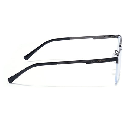 Voyage Gun Metal & Black Half Rim Eyeglasses for Men & Women (6305FMG8565)