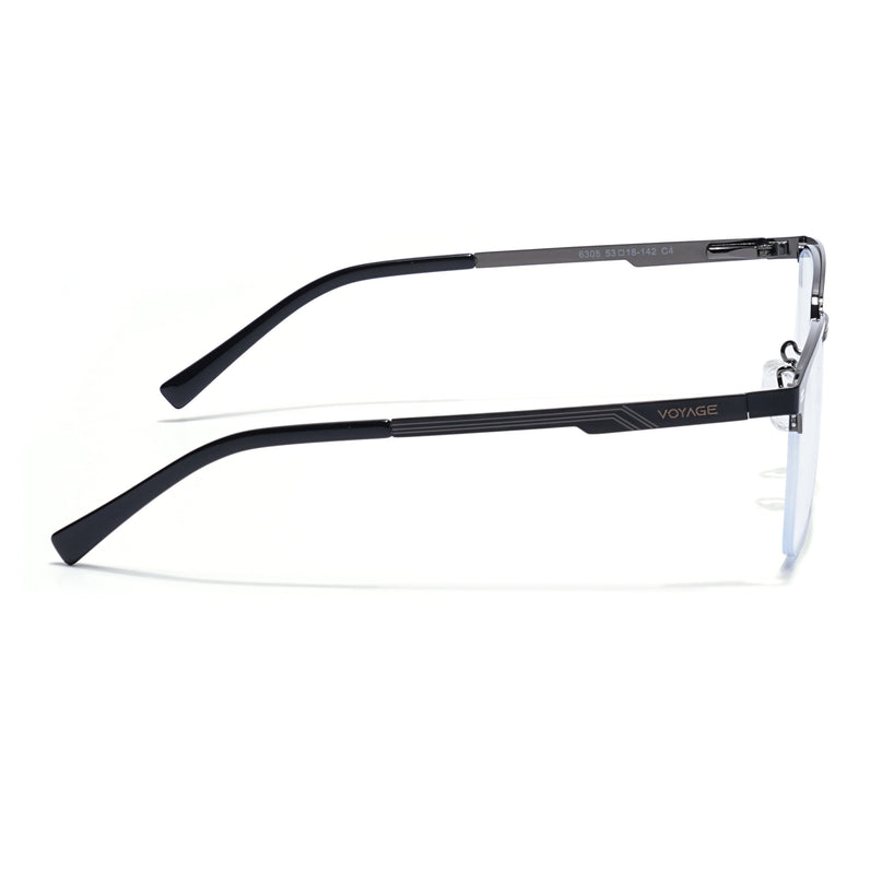 Voyage Gun Metal & Black Half Rim Eyeglasses for Men & Women (6305FMG8565)