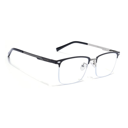 Voyage Silver & Black Half Rim Eyeglasses for Men & Women (6305FMG8566)