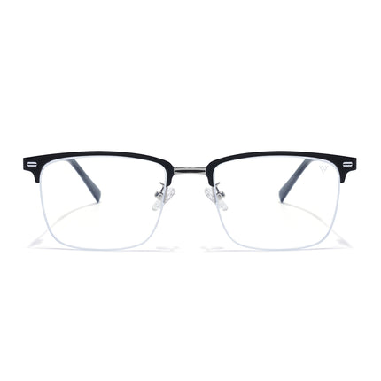 Voyage Silver & Black Half Rim Eyeglasses for Men & Women (6305FMG8566)