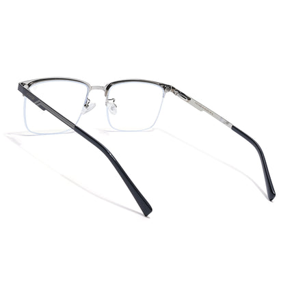 Voyage Silver & Black Half Rim Eyeglasses for Men & Women (6305FMG8566)