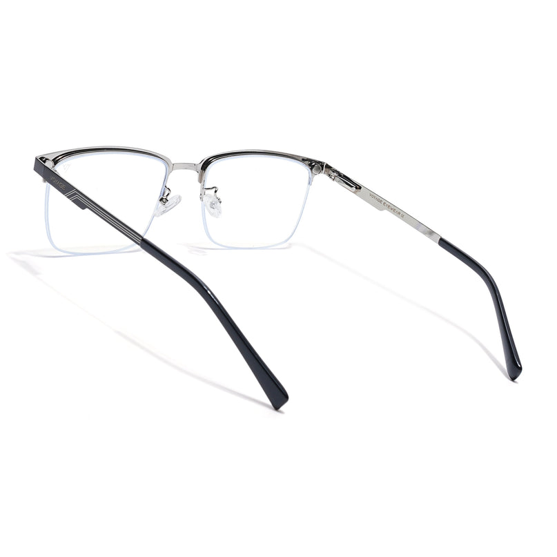 Voyage Silver & Black Half Rim Eyeglasses for Men & Women (6305FMG8566)