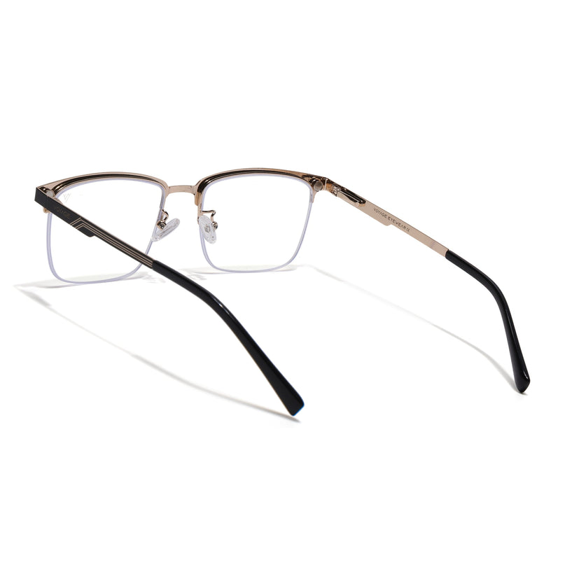 Voyage Golden & Black Half Rim Eyeglasses for Men & Women (6305FMG8567)