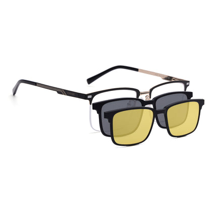 Voyage Golden & Black Half Rim Eyeglasses for Men & Women (6305FMG8567)