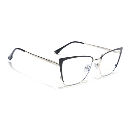 Voyage Silver & Black Cateye Eyeglasses for Women (6311FMG8606)
