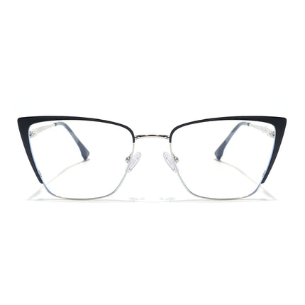 Voyage Silver & Black Cateye Eyeglasses for Women (6311FMG8606)