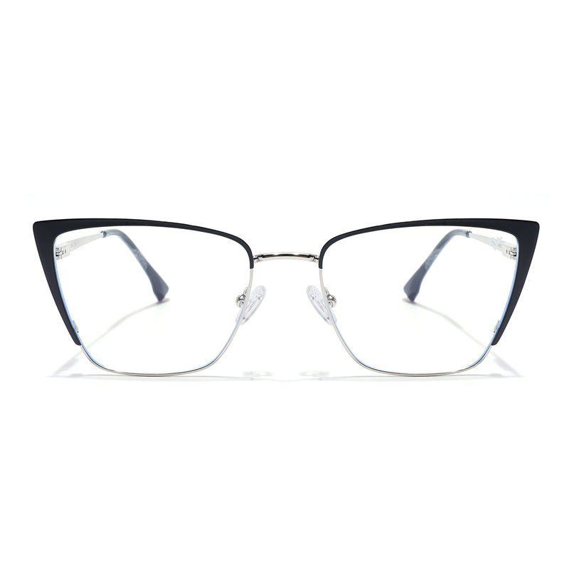 Voyage Silver & Black Cateye Eyeglasses for Women (6311FMG8606)