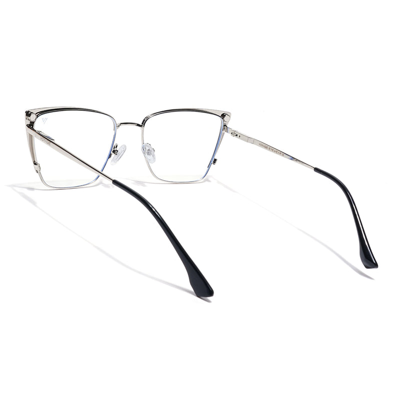 Voyage Silver & Black Cateye Eyeglasses for Women (6311FMG8606)