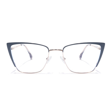 Voyage Silver & Grey Cateye Eyeglasses for Women (6311FMG8607)