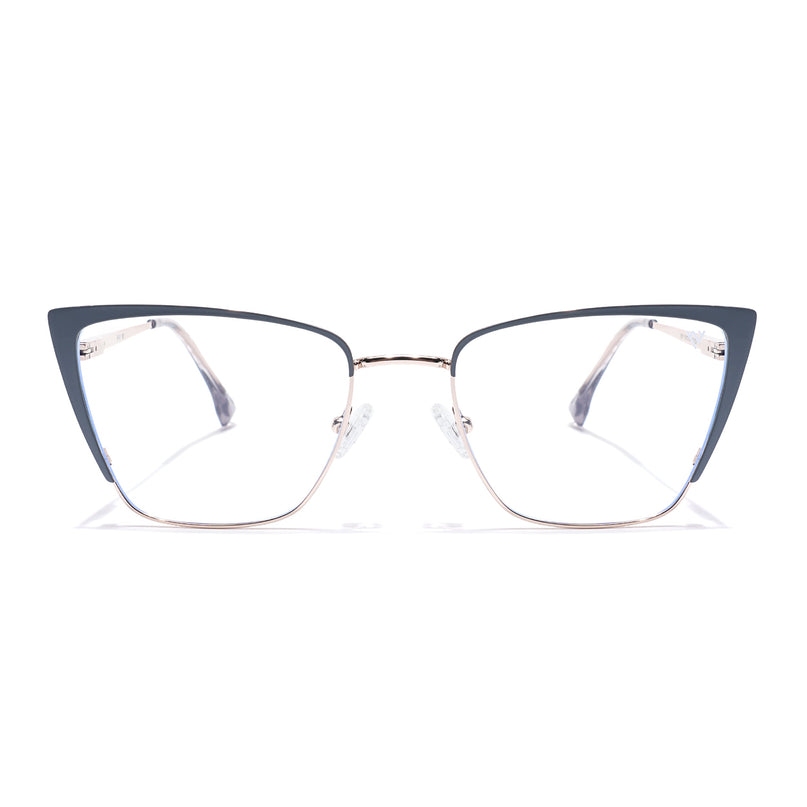 Voyage Silver & Grey Cateye Eyeglasses for Women (6311FMG8607)