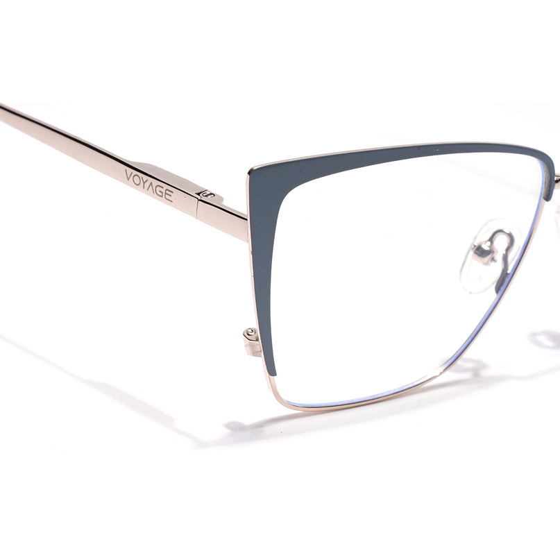 Voyage Silver & Grey Cateye Eyeglasses for Women (6311FMG8607)