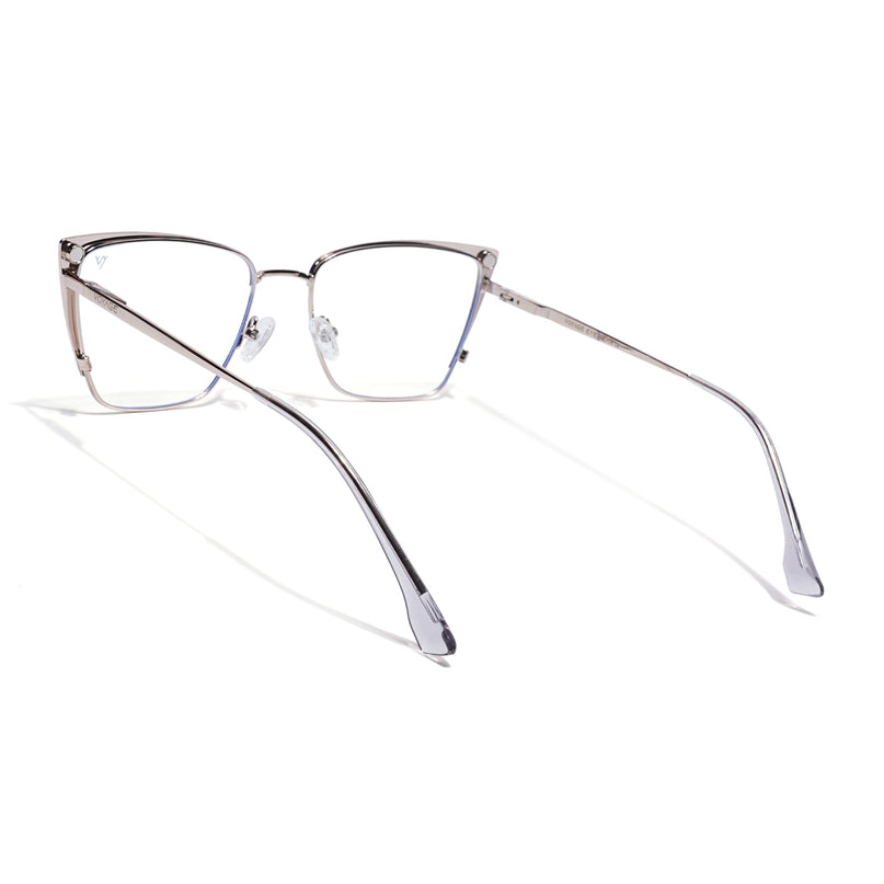 Voyage Silver & Grey Cateye Eyeglasses for Women (6311FMG8607)