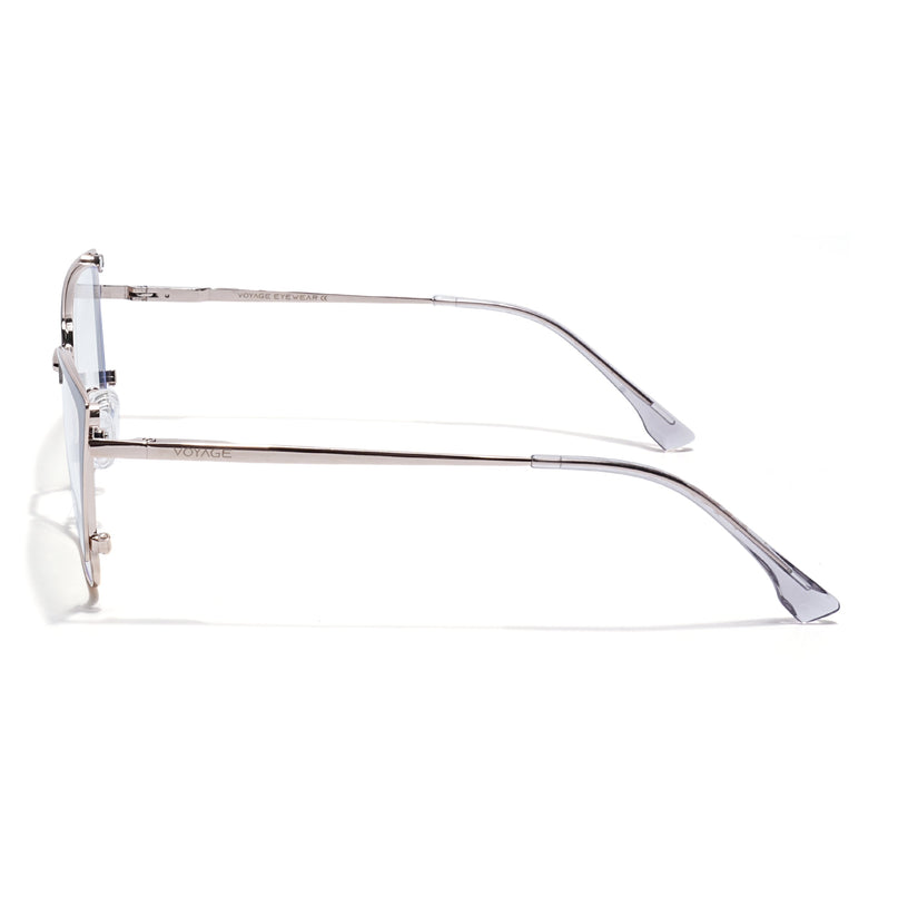 Voyage Silver & Grey Cateye Eyeglasses for Women (6311FMG8607)