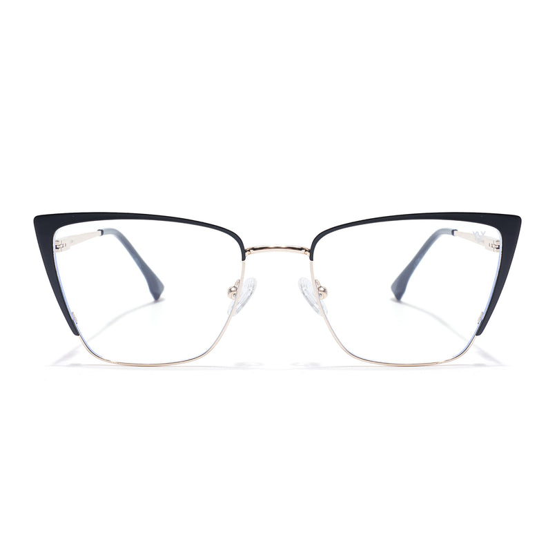 Voyage Golden & Black Cateye Eyeglasses for Women (6311FMG8608)