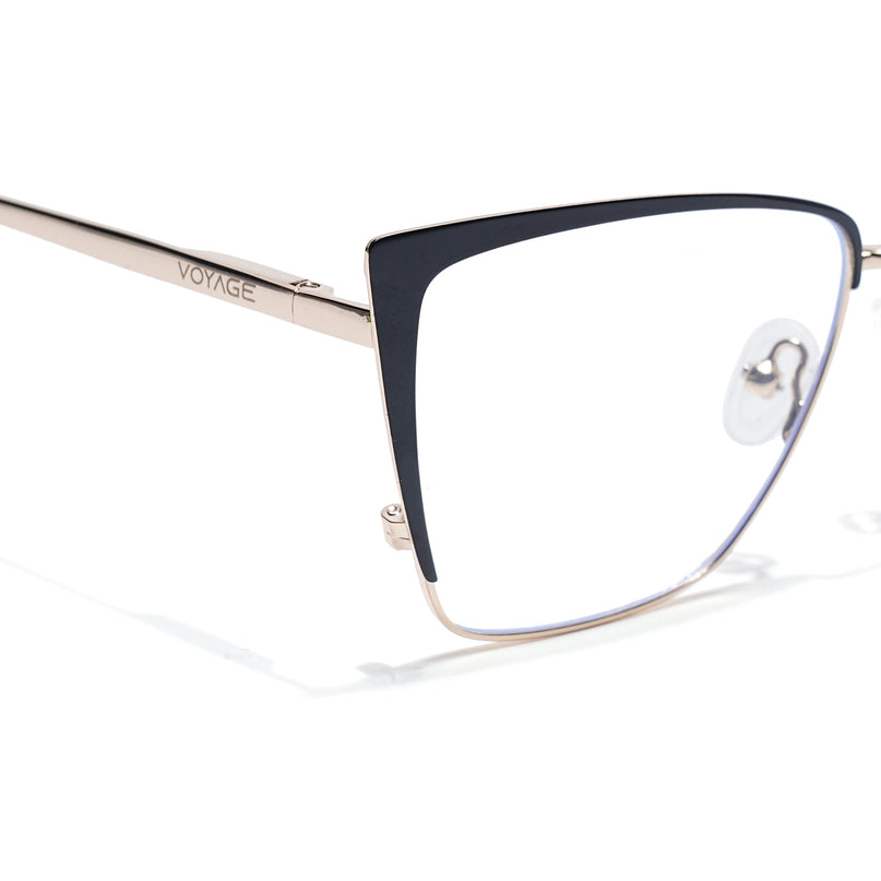 Voyage Golden & Black Cateye Eyeglasses for Women (6311FMG8608)
