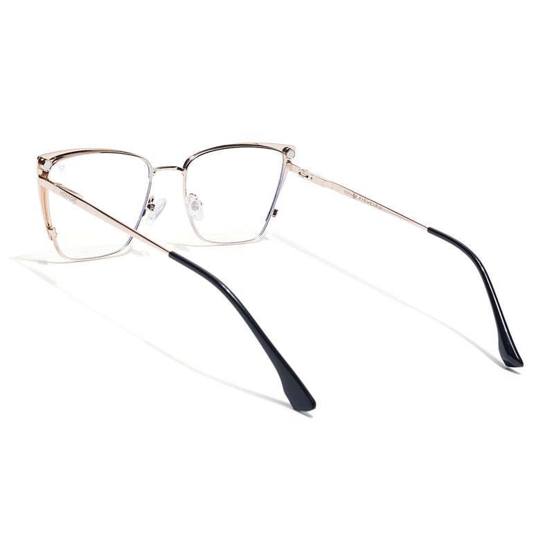 Voyage Golden & Black Cateye Eyeglasses for Women (6311FMG8608)