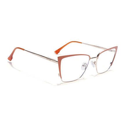 Voyage Golden & Orange Cateye Eyeglasses for Women (6311FMG8609)