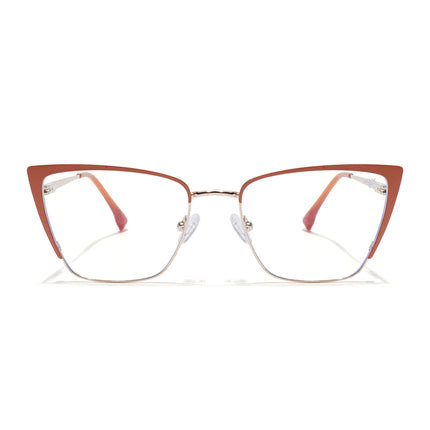 Voyage Golden & Orange Cateye Eyeglasses for Women (6311FMG8609)