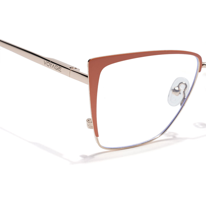 Voyage Golden & Orange Cateye Eyeglasses for Women (6311FMG8609)