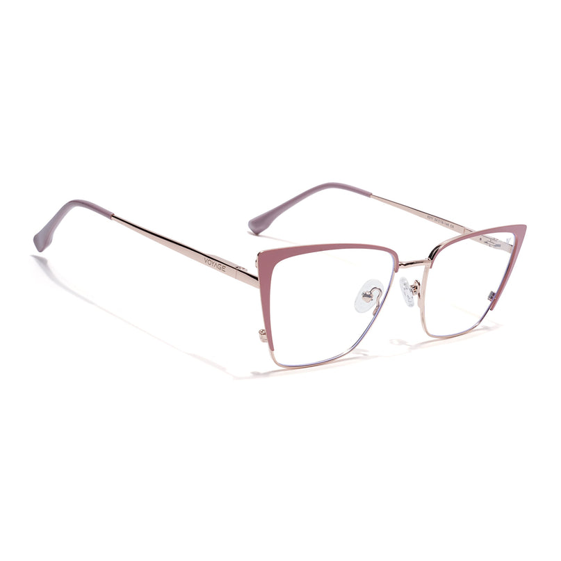 Voyage Golden & Pink Cateye Eyeglasses for Women (6311FMG8610)
