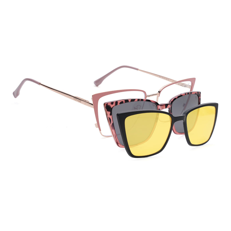 Voyage Golden & Pink Cateye Eyeglasses for Women (6311FMG8610)
