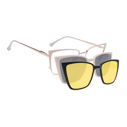 Voyage Golden & Cream Cateye Eyeglasses for Women (6311FMG8611)