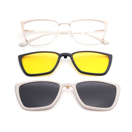 Voyage Golden & Cream Cateye Eyeglasses for Women (6311FMG8611)