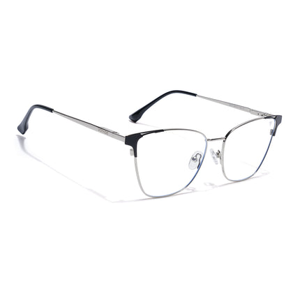 Voyage Silver & Black Cateye Eyeglasses for Women (6312FMG8574)