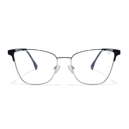 Voyage Silver & Black Cateye Eyeglasses for Women (6312FMG8574)
