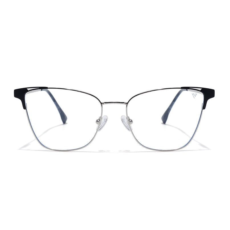 Voyage Silver & Black Cateye Eyeglasses for Women (6312FMG8574)