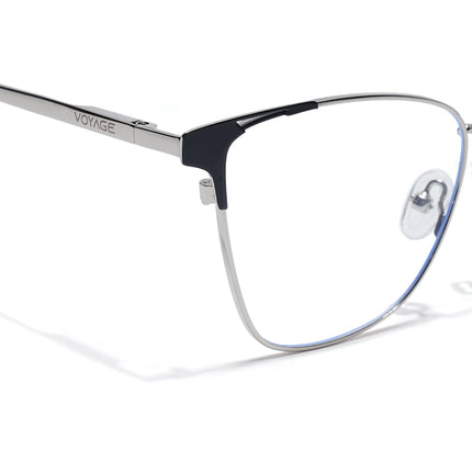 Voyage Silver & Black Cateye Eyeglasses for Women (6312FMG8574)