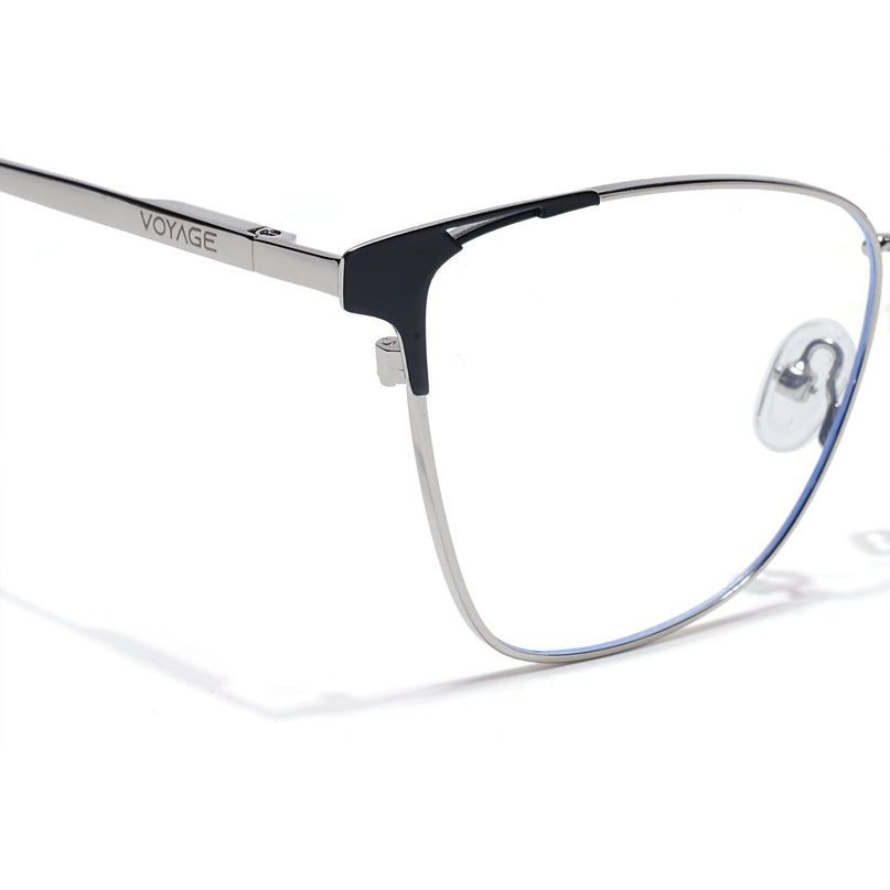 Voyage Silver & Black Cateye Eyeglasses for Women (6312FMG8574)