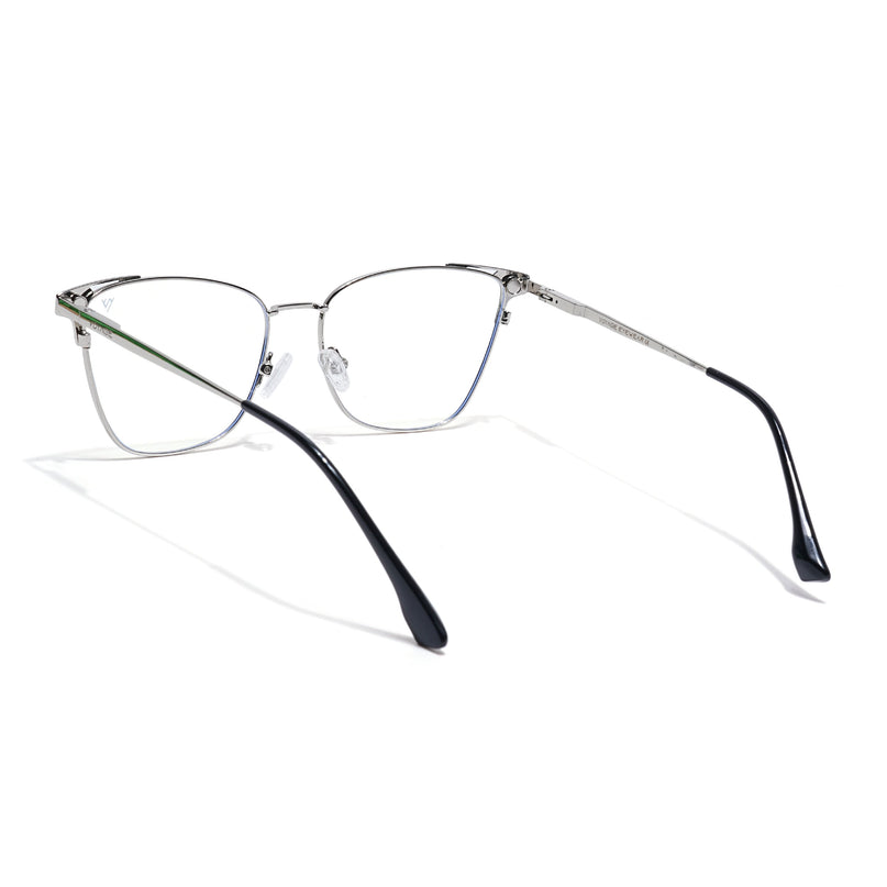 Voyage Silver & Black Cateye Eyeglasses for Women (6312FMG8574)